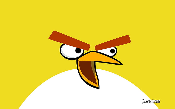 Желтая птица в Angry Birds, желтая, птица, птицы, злой, игры, HD обои