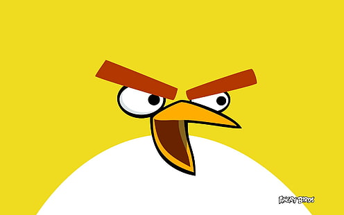 怒っている鳥、黄色、鳥、鳥、怒っている、ゲームの黄色の鳥、 HDデスクトップの壁紙 HD wallpaper