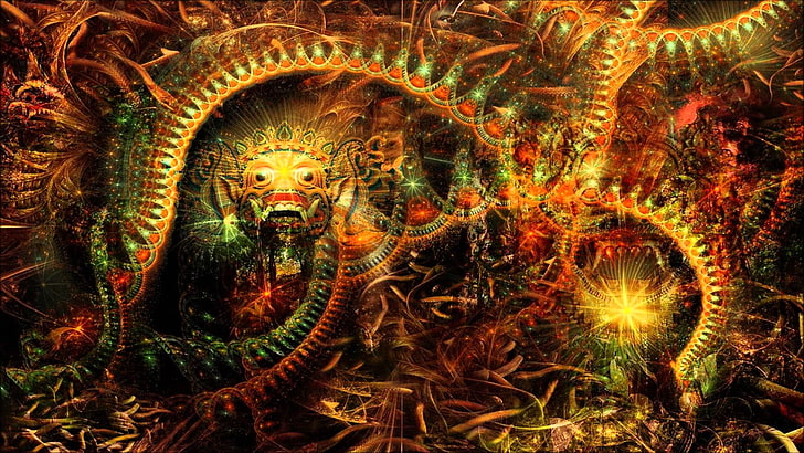 psychedelic, trippy, fractal, HD wallpaper