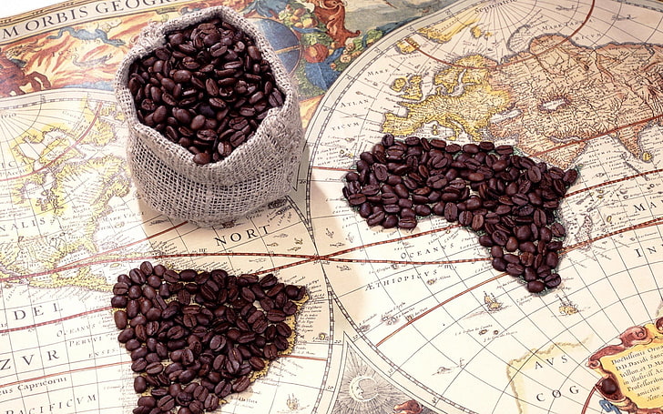 coffee, country, map, world, HD wallpaper