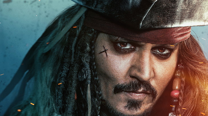 Pirates of the Caribbean Dead Men Tell No ..., Johnny Depp sebagai Kapten Jack Sparrow, Film, Pirates Of The Caribbean, Film, Film, 2017, piratesofthecaribbean, deadmentellnotales, jacksparrow, Wallpaper HD