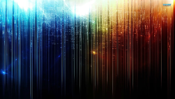 multicolored abstract art, simple background, digital art, colorful, fire, ice, lines, HD wallpaper