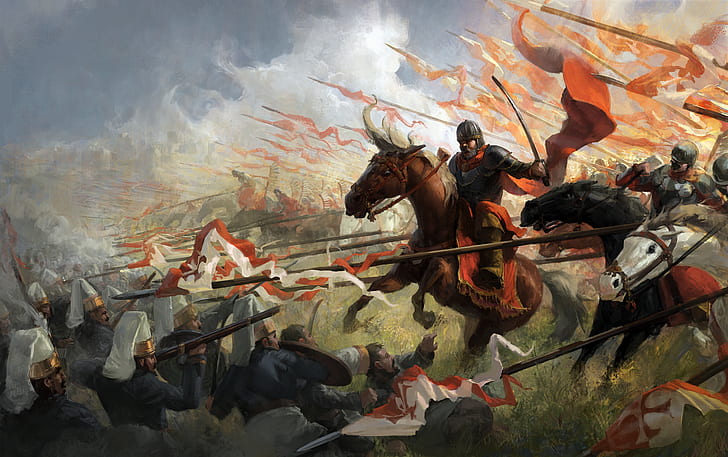 Kavaleri, Krimea Khanate, kuda, Janissari, Lithuania, Polandia, Hussars Bersayap, Wallpaper HD