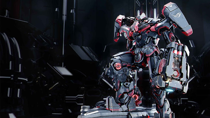 schwarz-roter roboter, asus, computer, spiel, spieler, republik, HD-Hintergrundbild