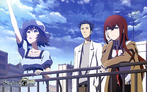 خلفية Steins Gate ، أنيمي ، Steins ؛ Gate ، Kurisu Makise ، Mayuri Shiina ، Rintaro Okabe، خلفية HD HD wallpaper