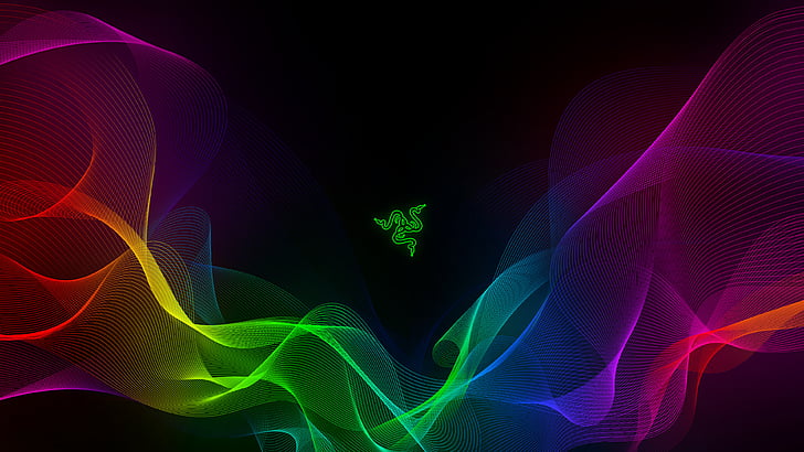 Razer logo, Razer, Abstract, Colorful, Waves, 4K, HD wallpaper