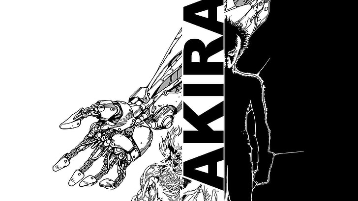 monocromático, Akira, tetsuo shima, anime, HD papel de parede