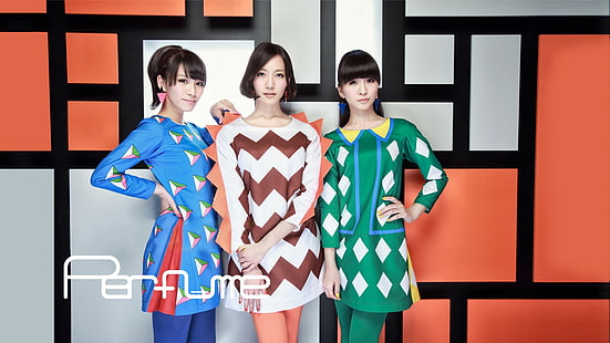 Parfym (band), J-pop, kostymer, asiatiska, kvinnor, HD tapet HD wallpaper