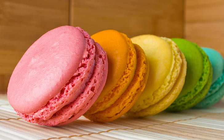 Colourful Macaroons, macaroons, cakes, sweets, HD wallpaper