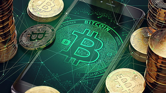 bitcoin, dinero, efectivo, moneda, criptomoneda, Fondo de pantalla HD HD wallpaper