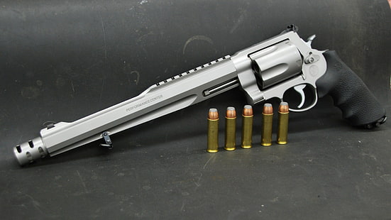 senjata, revolver, senjata, Smith dan Wesson, pusat performace, 0,500 magnum, Wallpaper HD HD wallpaper