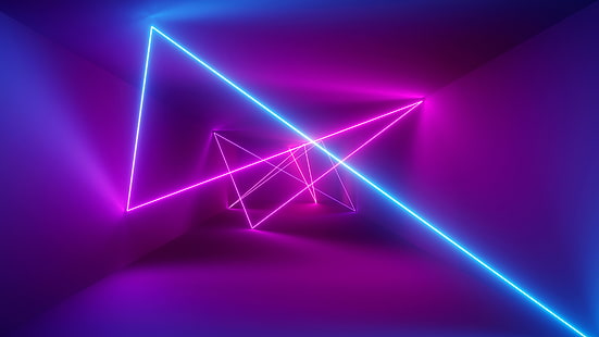  Artistic, Neon, Huawei, Light, Purple, Tunnel, HD wallpaper HD wallpaper