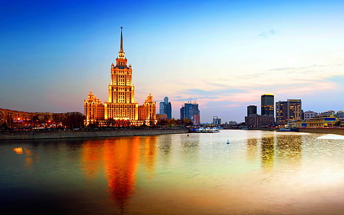 مساء موسكو روسيا ، موسكو ، روسيا ، مساء، خلفية HD HD wallpaper