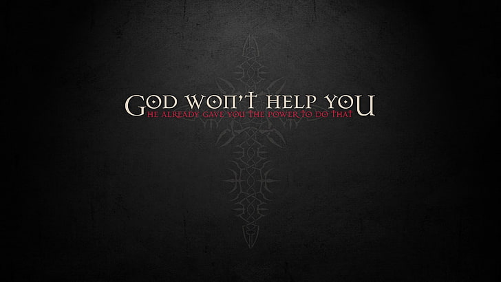 God Won't Help You text on black background, quote, HD wallpaper