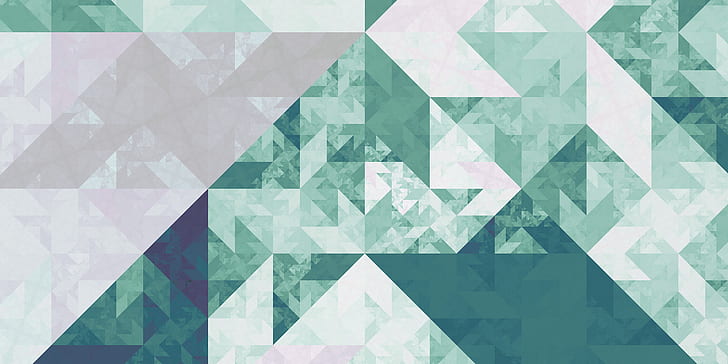 apophysis izometryczny kostka mozaikowa fraktal trójkąt wzór geometria zielony jasny, Tapety HD