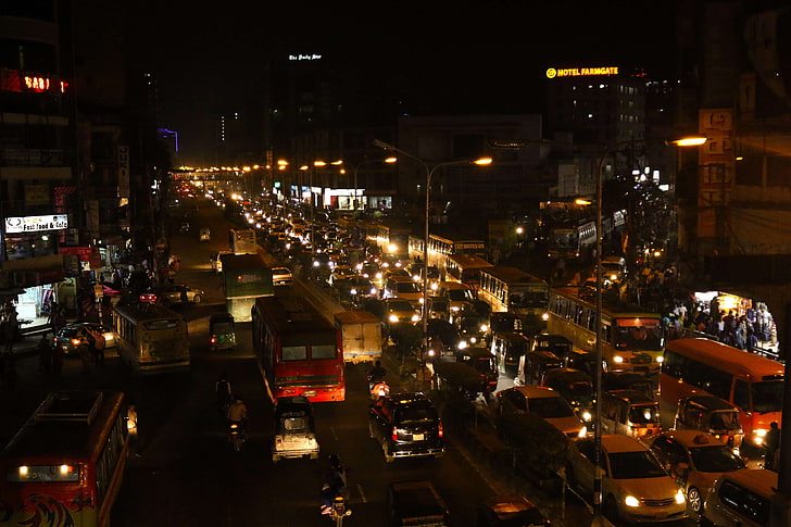الحياة المزدحمة ، المدينة ، دكا، خلفية HD