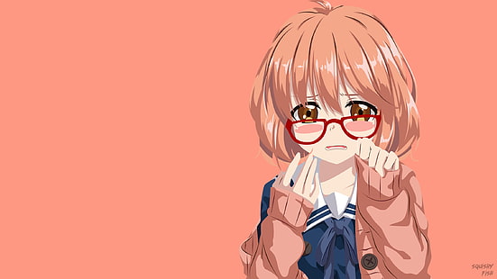 Anime, além dos limites, óculos, Mirai Kuriyama, HD papel de parede HD wallpaper