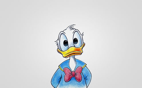 blue, light background, duck, Walt Disney, Donald Duck, Donald Fauntleroy Duck, HD wallpaper HD wallpaper