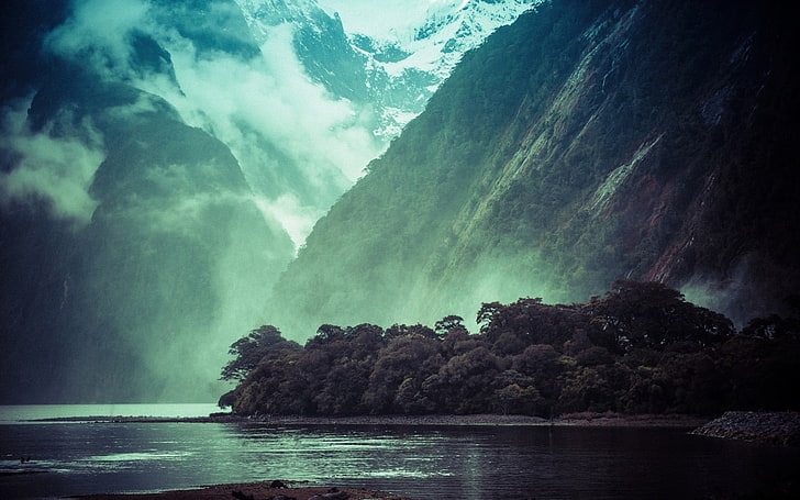 montagnes, lac, Nouvelle-Zélande, Fond d'écran HD