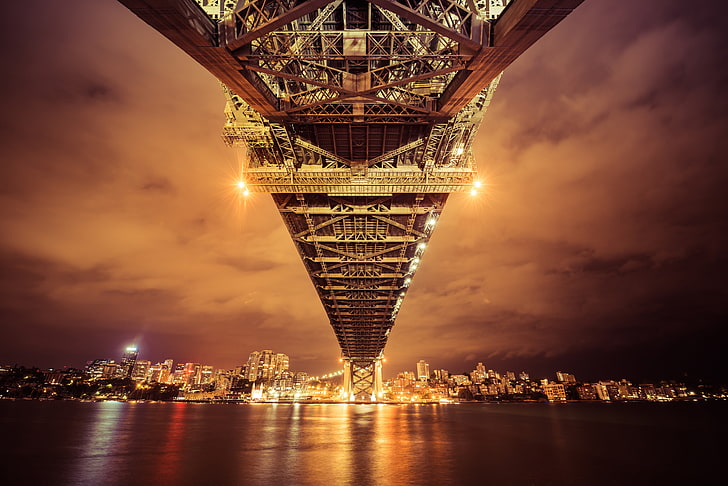 Пристанищен мост в Сидни, 4K, 8K, Сидни, Бридж, Австралия, HD тапет