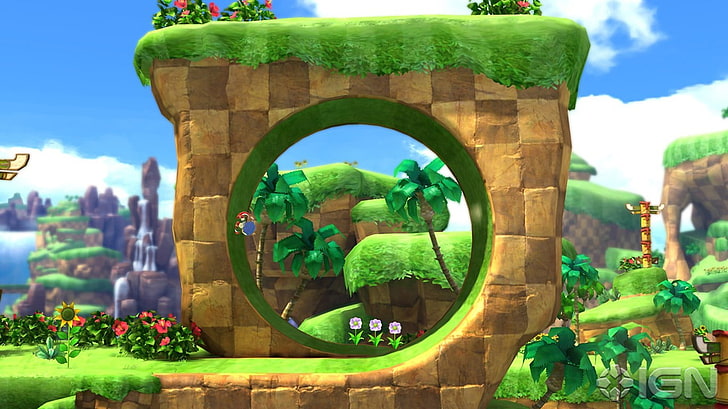 pista de bucle marrón y verde, Sonic the Hedgehog, videojuegos, Sega, Sonic Generations, captura de pantalla, Fondo de pantalla HD
