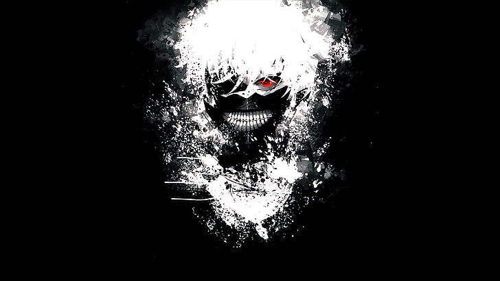 Ken Kaneki illustration, Tokyo Ghoul, Kaneki Ken, simple background, HD wallpaper