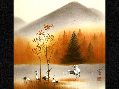 Asiatisk konst17, kinesisk, japansk, asiatisk konst, målningar, HD tapet HD wallpaper