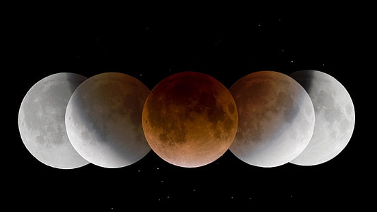 eclipse lunar, luna, Fondo de pantalla HD HD wallpaper