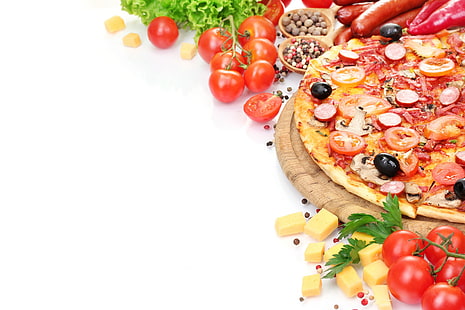 피자, 야채, 맛있는, 준비, HD 배경 화면 HD wallpaper