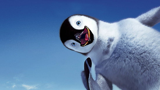 bimbo, natale, carino, ghiaccio, pinguino, Sfondo HD HD wallpaper