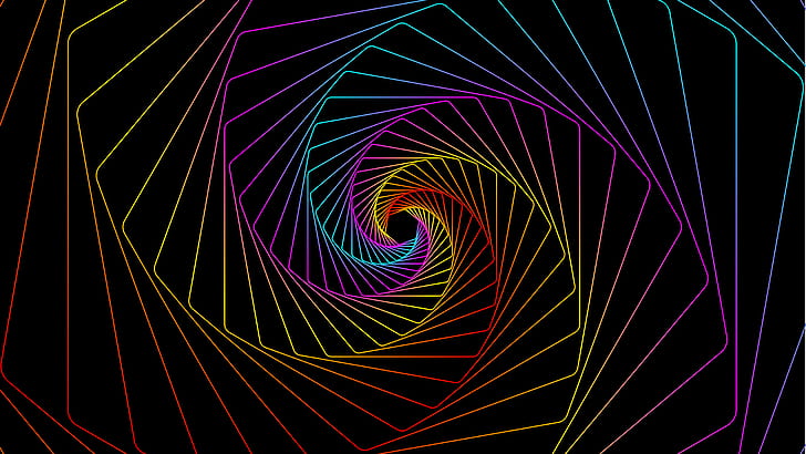 infinite loop, illusion, colorful lines, Abstract, HD wallpaper
