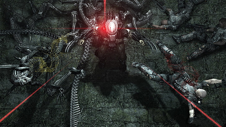 Predator Digital Wallpaper, Aliens, Xenomorph, Grafik, Videospiele, Aliens vs. Predator (Spiel), HD-Hintergrundbild