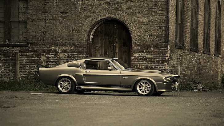 gray coupe, eleanor, car, classic car, Ford Mustang Shelby, HD wallpaper