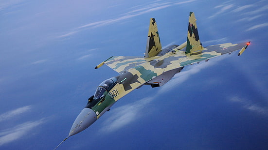 армия, Сухой Су-35, военен самолет, военен, самолет, HD тапет HD wallpaper