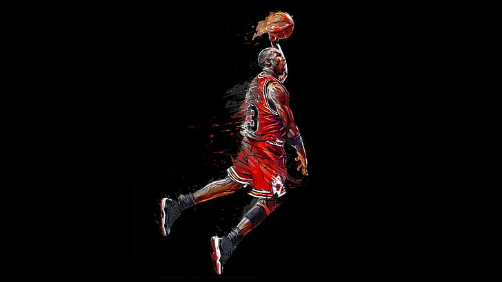 4K, jogador de basquete, Chicago Bulls, Michael Jordan, HD papel de parede