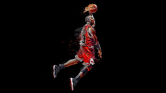 4K, jogador de basquete, Chicago Bulls, Michael Jordan, HD papel de parede HD wallpaper