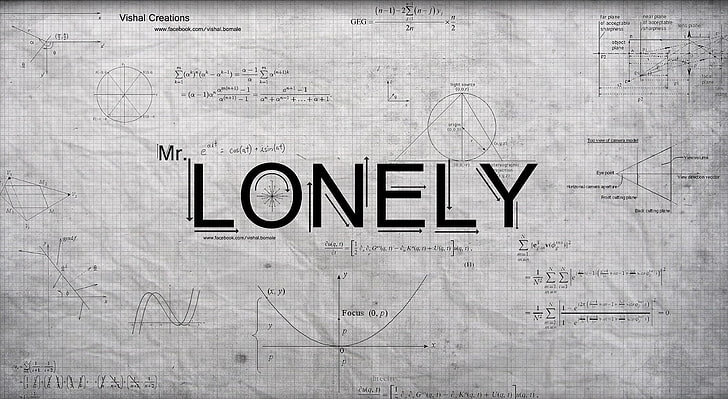 Herr ensam, ensam text på grå bakgrund, konstnärlig, typografi, kreativitet, herr ensam, ensamhet, tomhet, ensamt hjärta, ensam kärlek, ensam, ensamt liv, HD tapet