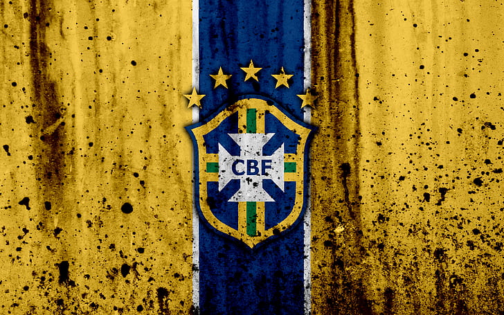 Fútbol, ​​equipo nacional de fútbol de Brasil, Brasil, emblema, logotipo, Fondo de pantalla HD