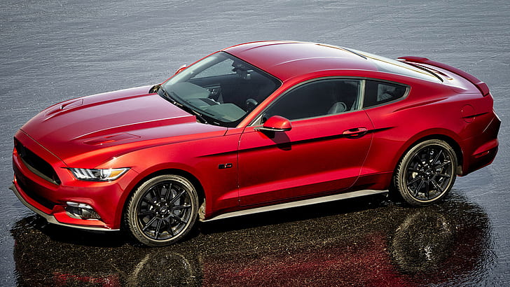 Ford, Ford Mustang GT, bil, coupé, muskelbil, röd bil, HD tapet