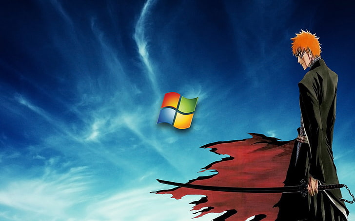 обои ичиго windows, Bleach, Windows 7, Куросаки Ичиго, HD обои