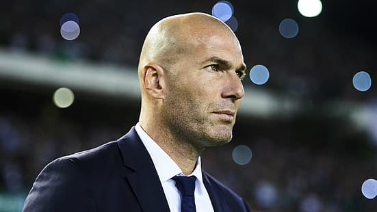 calcio, leggenda, allenatore, Real Madrid, Zinedine Zidane, Sfondo HD HD wallpaper