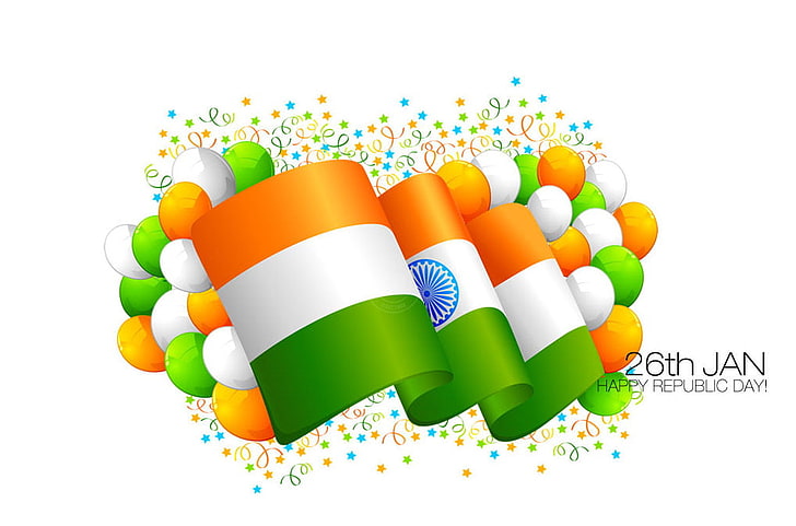 Balloon With Indian Flag, flag of India, Festivals / Holidays, , flag, festival, holiday, balloon, indian, HD wallpaper