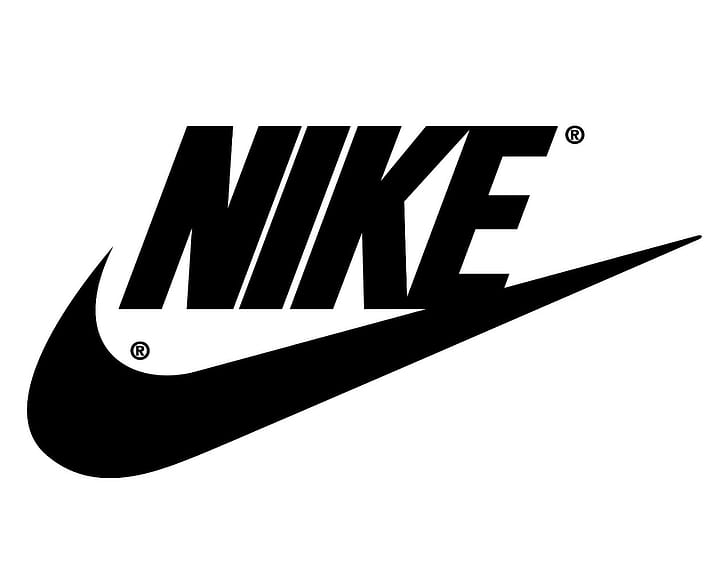 Nike, Black white, Logo, HD wallpaper