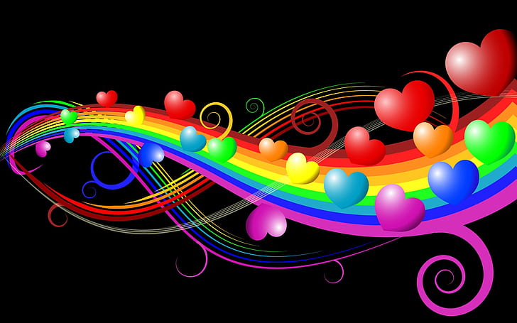 Love in the Rainbow Bridge, Love, Rainbow, Bridge, HD wallpaper