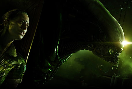 Wallpaper digital alien, Alien: Isolasi, Amanda Ripley, Xenomorph, video game, Wallpaper HD HD wallpaper