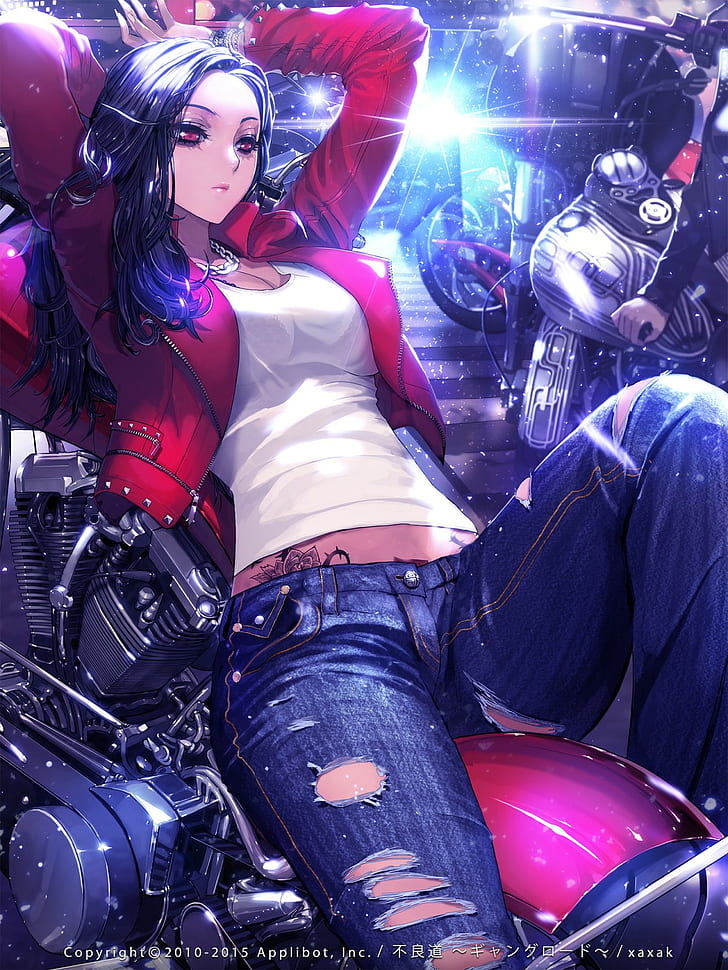 Fondo de pantalla digital de personaje de anime femenino de pelo negro, personaje de anime femenino de cabello púrpura, chicas de anime, Fondo de pantalla HD, fondo de pantalla de teléfono