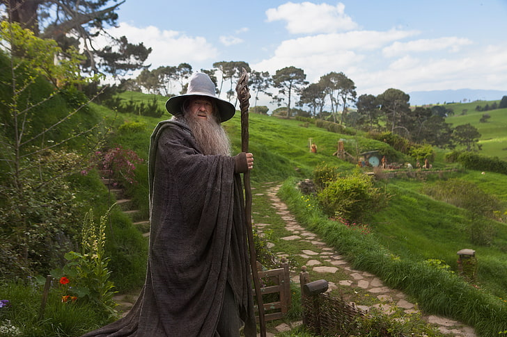 Gandalf The Gray, abuelo, el hechicero, Gandalf, Ian McKellen, The Hobbit: An Unexpected Journey, Fondo de pantalla HD