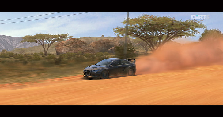DiRT 3, voitures de rallye, rallye, Mitsubishi Lancer Evolution X, voiture, nuage de poussière, saleté, Fond d'écran HD