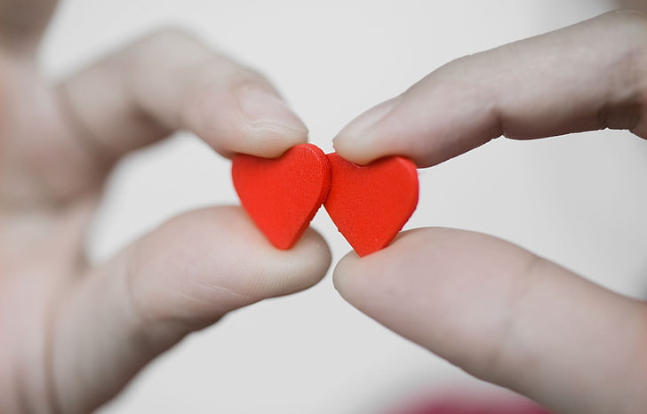 two heart red decors, love, red, background, widescreen, Wallpaper, romance, mood, heart, hands, hearts, fingers, lovers, a couple, full screen, HD wallpapers, fullscreen, HD wallpaper