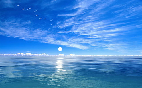 أعماق المحيط الأزرق ، الطبيعة ، الأزرق ، المحيط ، العمق ، الطبيعة والمناظر الطبيعية، خلفية HD HD wallpaper
